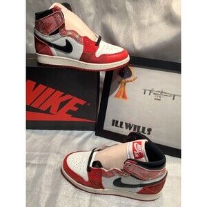 Jordan 1 Retro High OG Spider-Man Across the Spider-Verse (GS) SIZE 4.5 DV1753-6